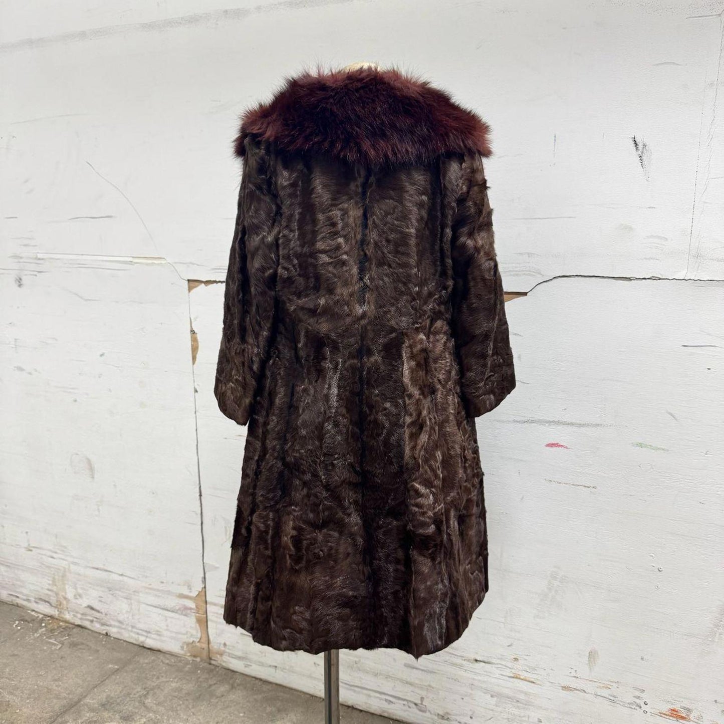 Vintage Patchwork Pony Hair Calfskin & Fox Fur Longline Coat