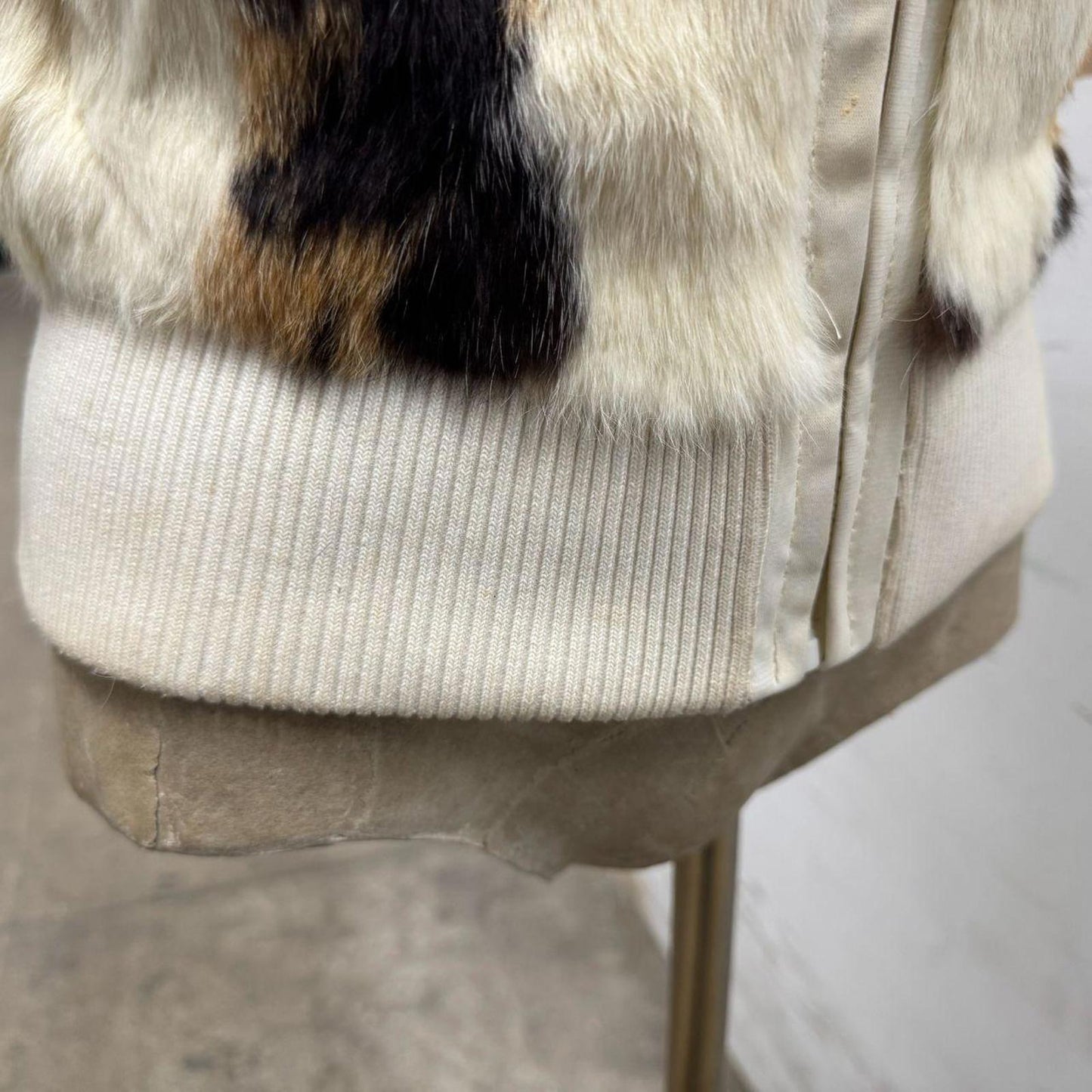 Vintage Y2K Fox & Rabbit Fur Calico Vest