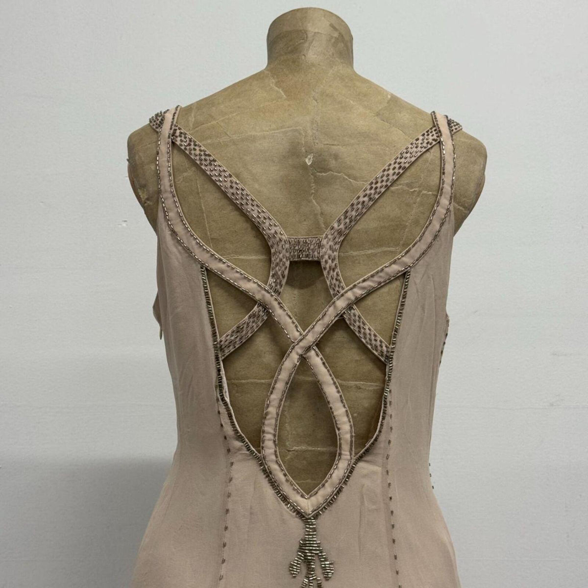 Vintage Y2K Karen Millen Ombré Beaded Silk Fairy Dress Pink