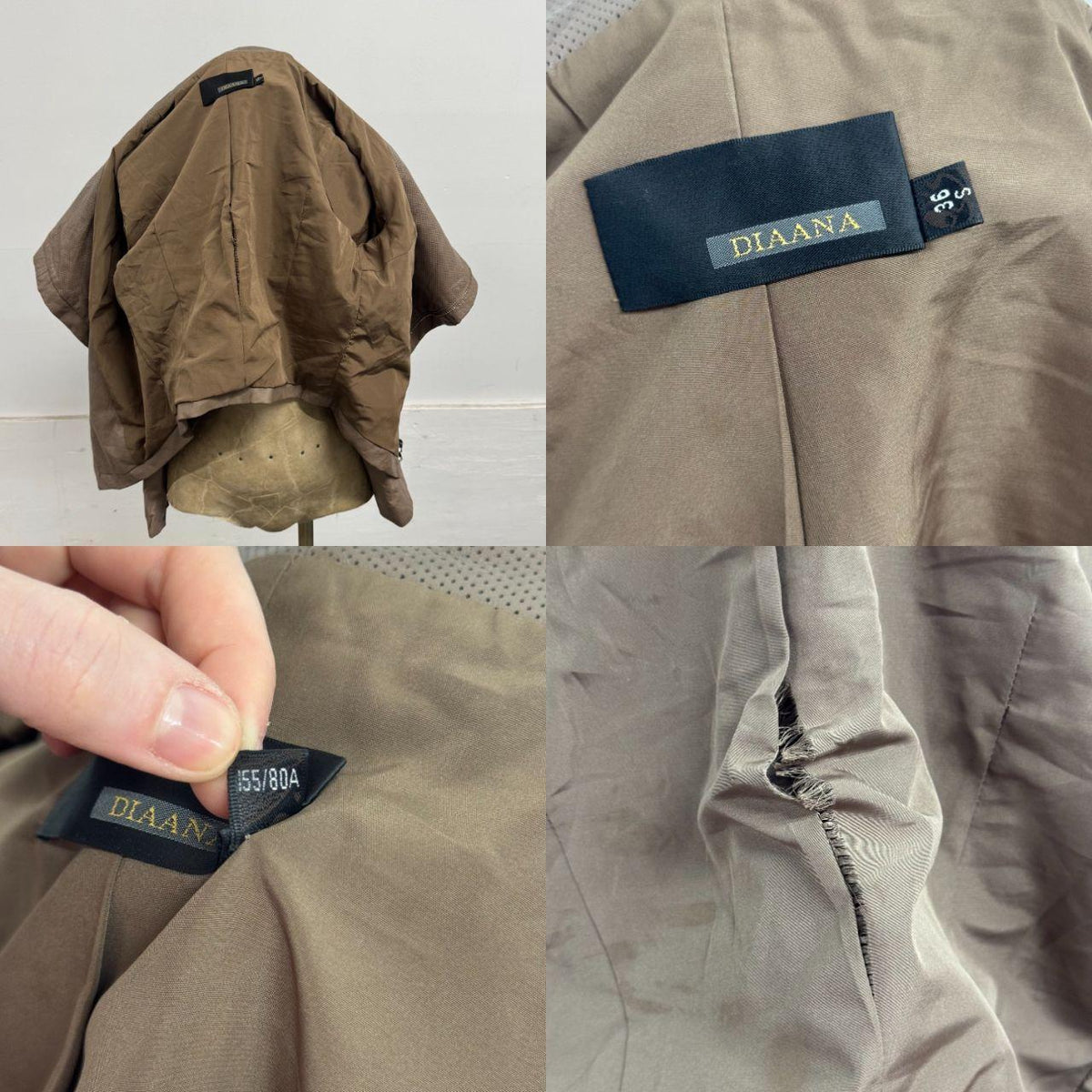 Vintage Brown Funnel Neck Asymmetric Avant Garde Leather Jacket
