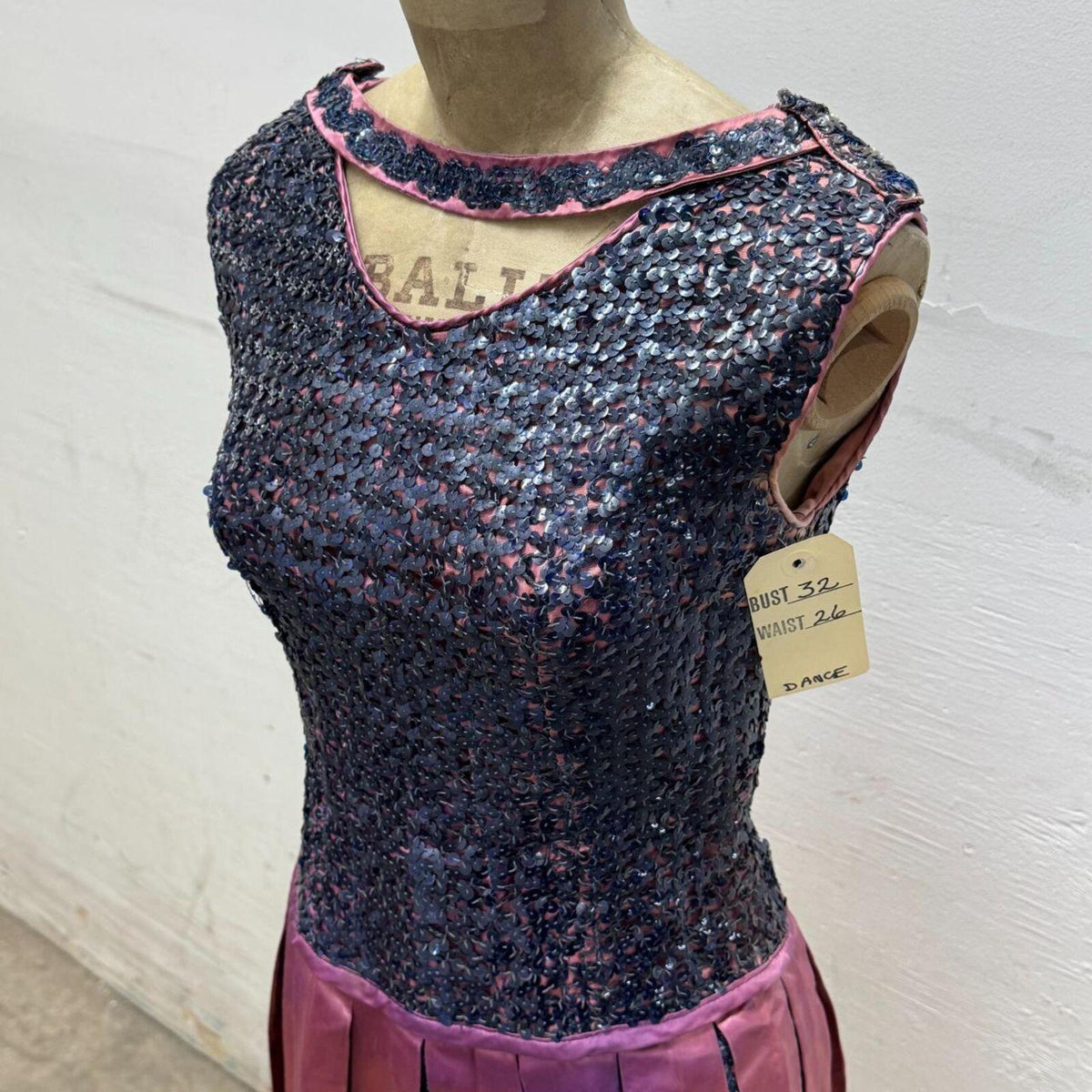 Vintage Film Costume 1960s/70s Faded Sequin Showgirl Mini Dress XS