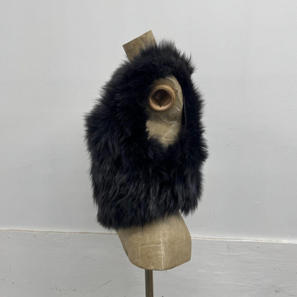 Y2K Vintage Dark Slate Gray Genuine Fox Fur Vest