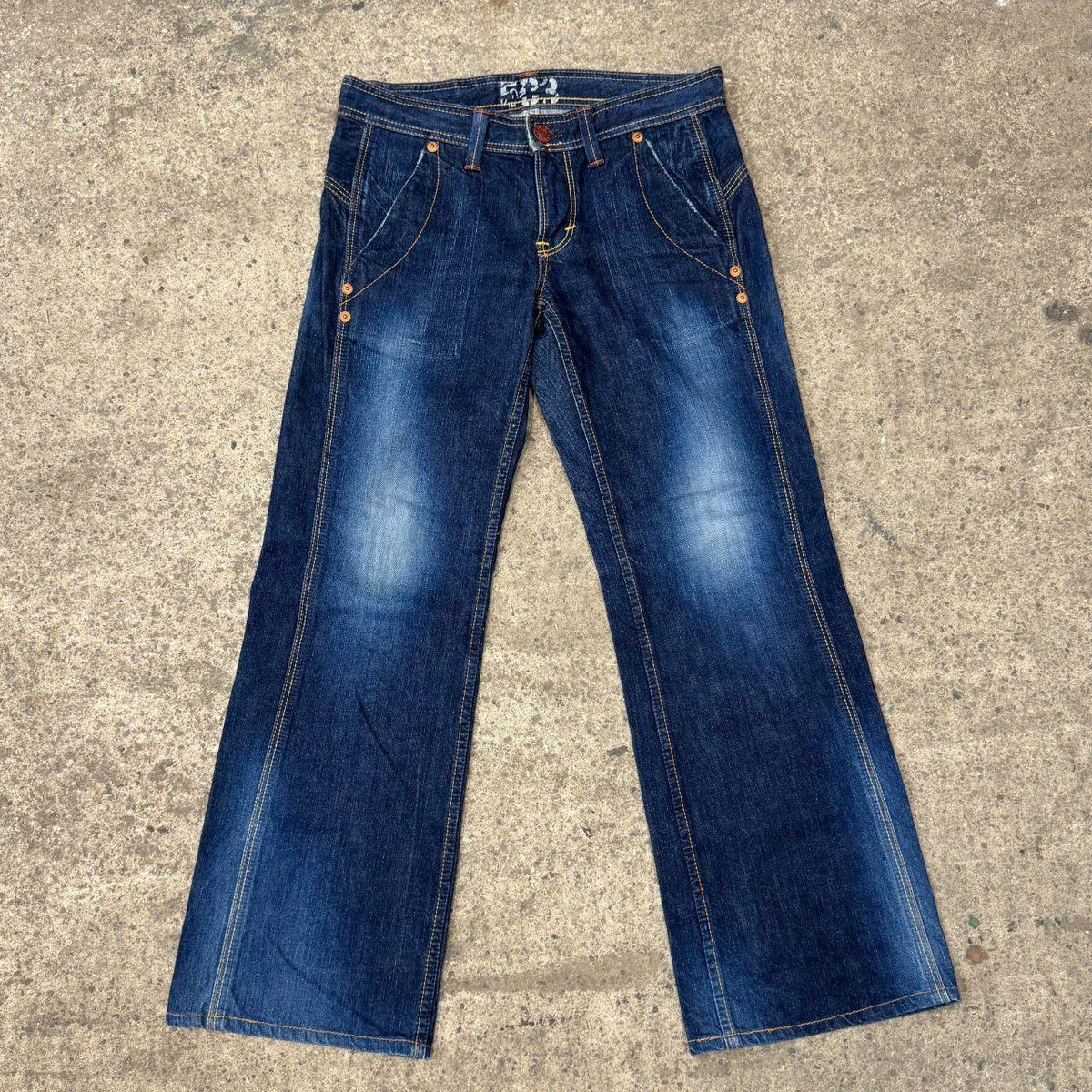 Vintage EDWIN Blue Trip 503 BT5551 Dark-Wash Flare Jeans