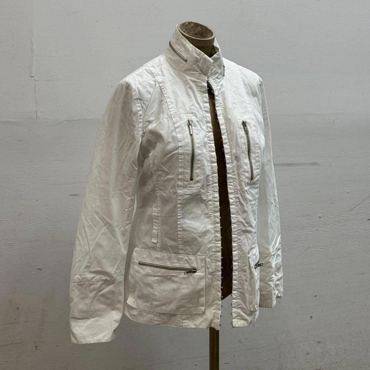 Archival Vintage Celyn B. Elisabetta Franchi White Hook-and-Eye Jacket