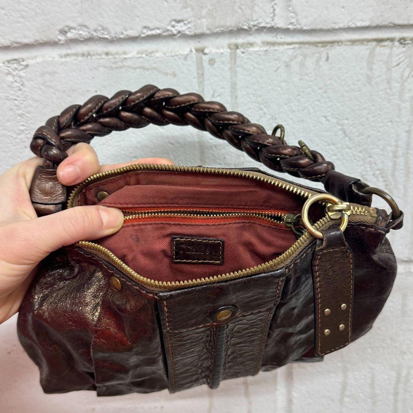 RARE Vintage Chloé Leather Bag - Metallic Bronze Y2K