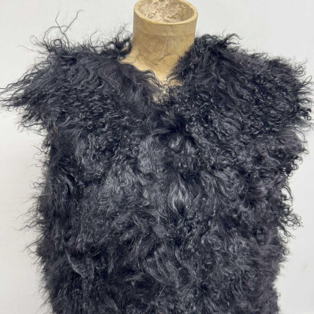 Vintage Black Mongolian Lamb Vest