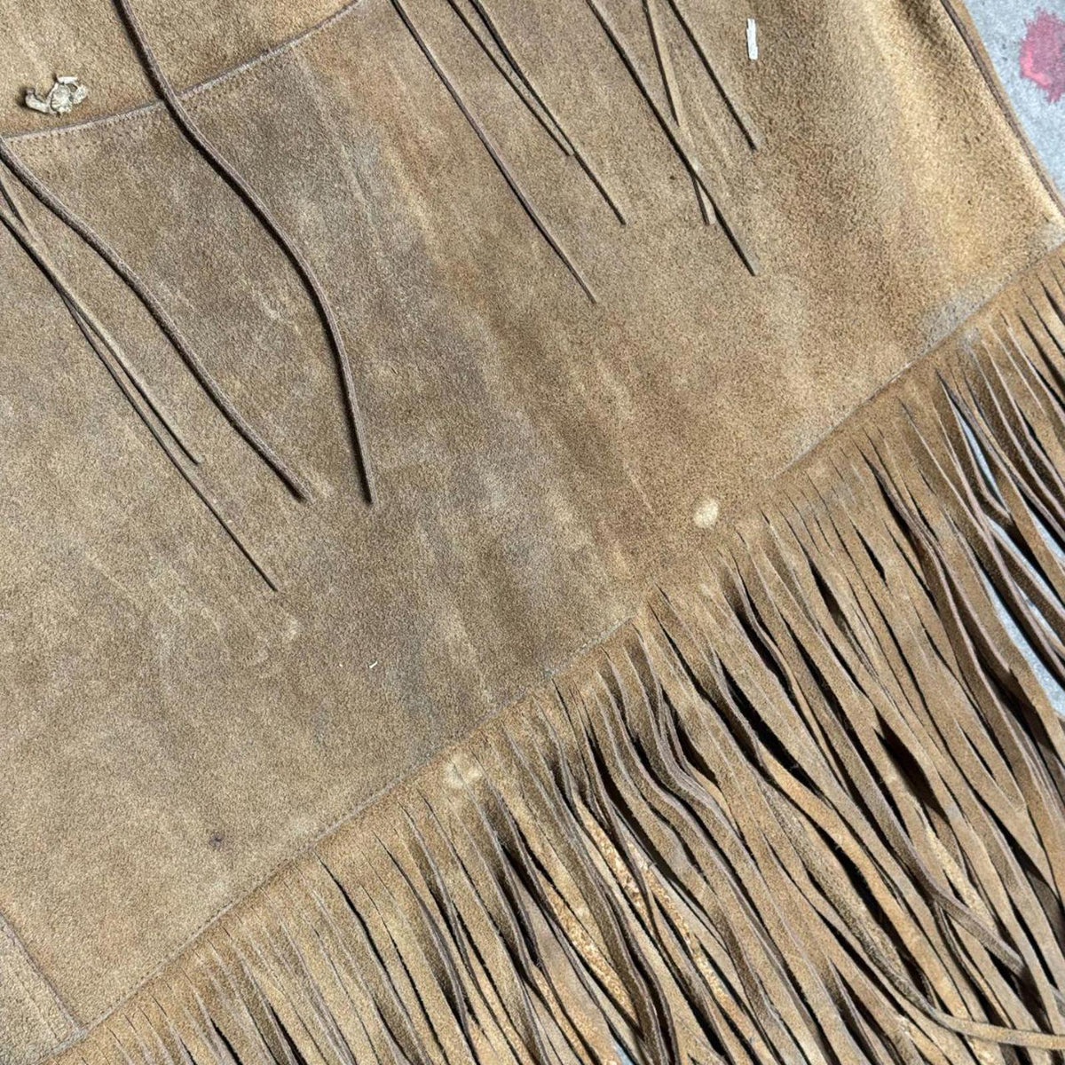 Vintage 60s 70s Suede Buckskin Western Film Costume Vest