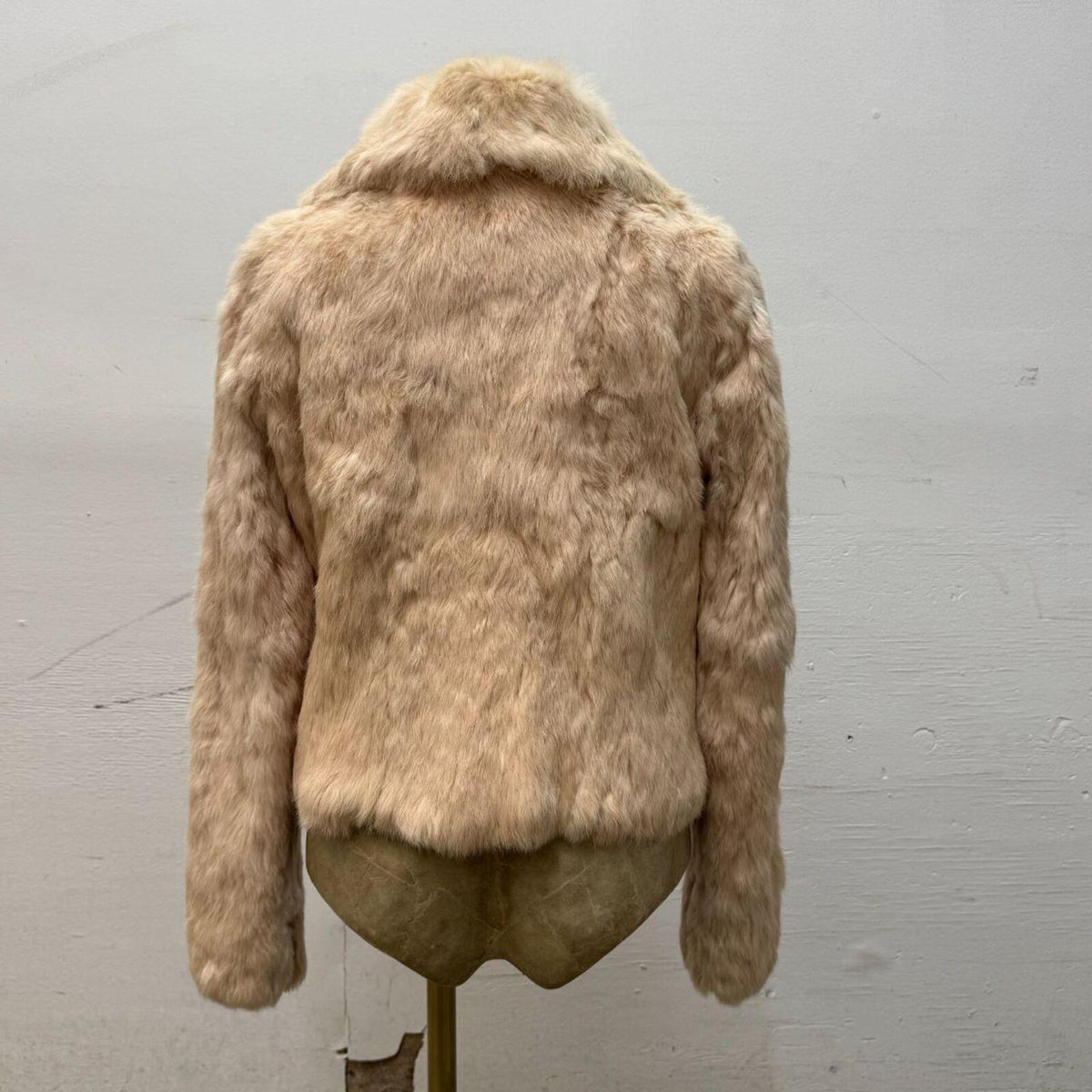 Vintage Y2K Blossom-Pink Rabbit Fur Jacket Coat