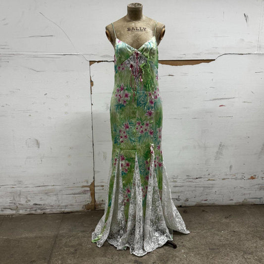 Y2k Vintage Glamour La Vie Monte-Carlo Silk &Lace Maxi Dress