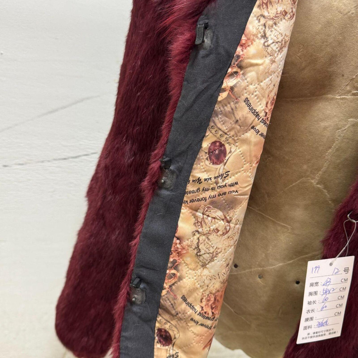 Vintage Ruby Red Rabbit Fox Fur Statement Jacket Coat