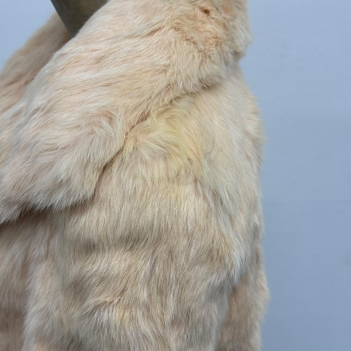 Vintage Cream Peach Rabbit Fur Jacket Coat