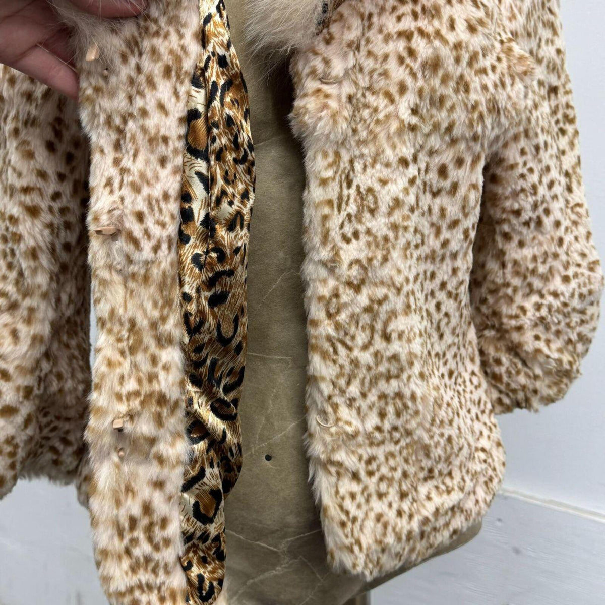 Vintage Y2K Pastel Rabbit & Fox Fur Jacket Coat