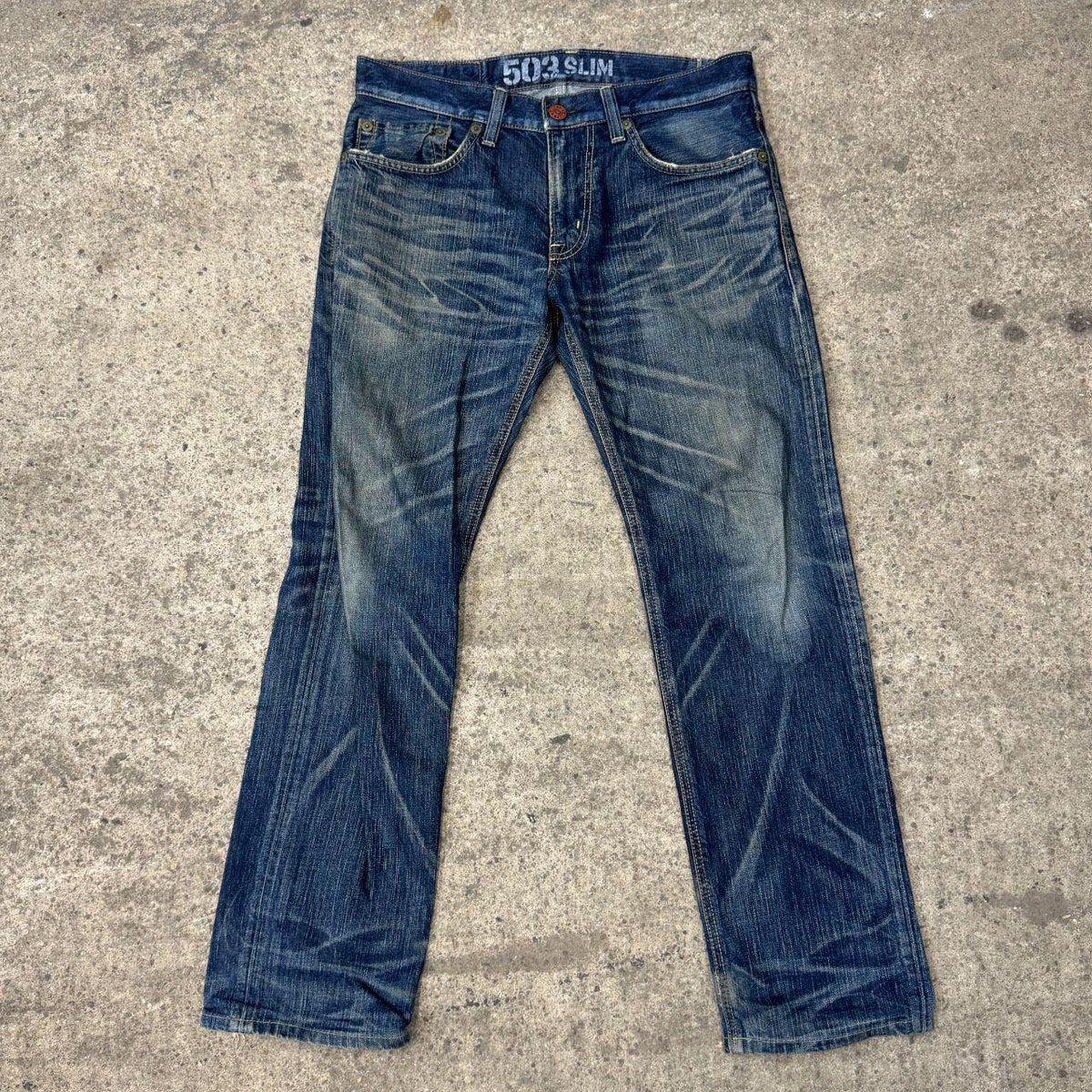 Vintage EDWIN Blue Trip 503 Mud-Wash Japanese Jeans