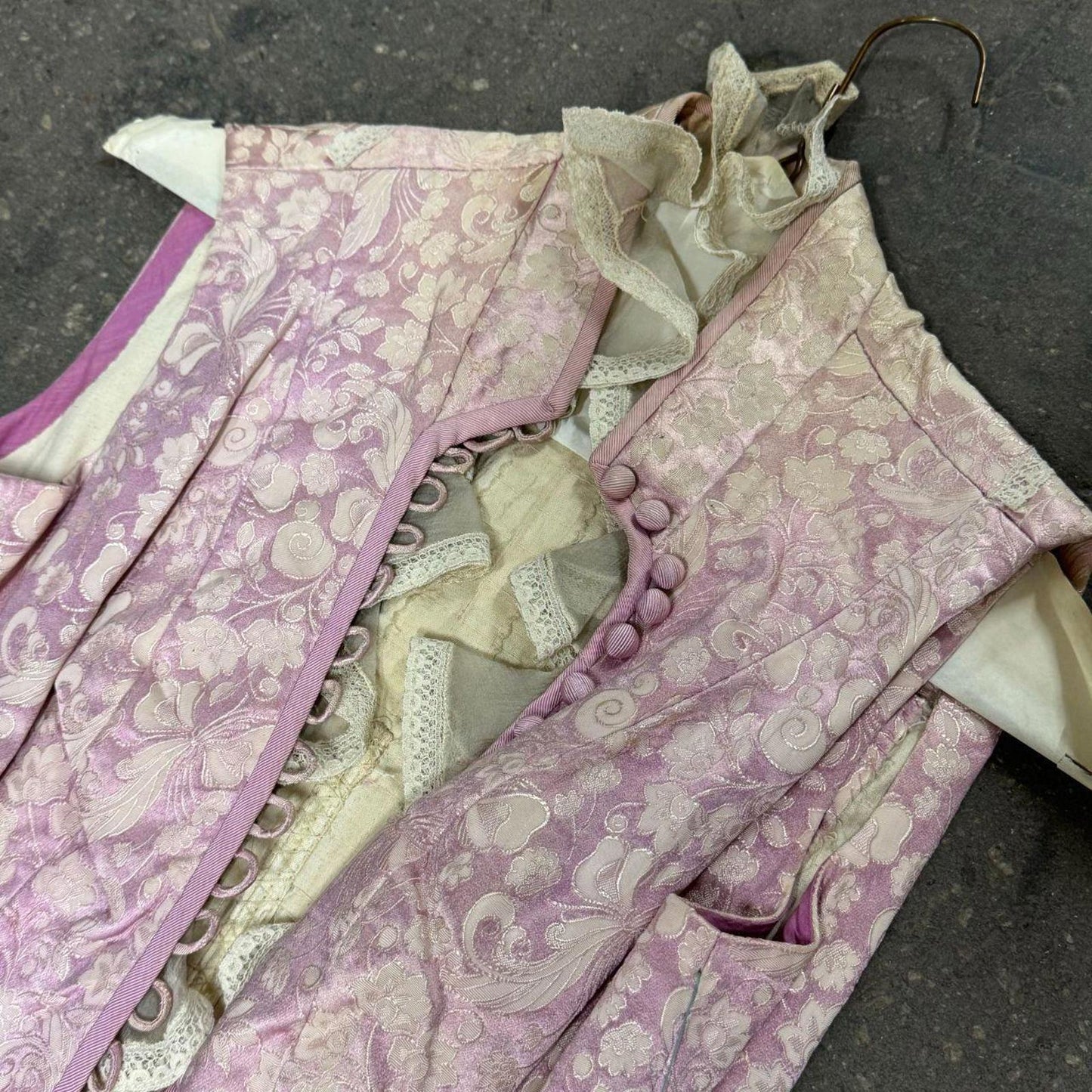 Vintage Film Costume 40s 50s Does Victorian Antique Style Brocade Bodice Vest