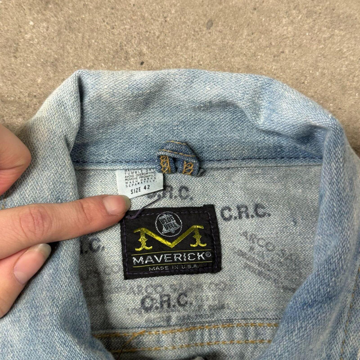60s Vintage Maverick Made in USA Denim Trucker Jacket Blue Bell