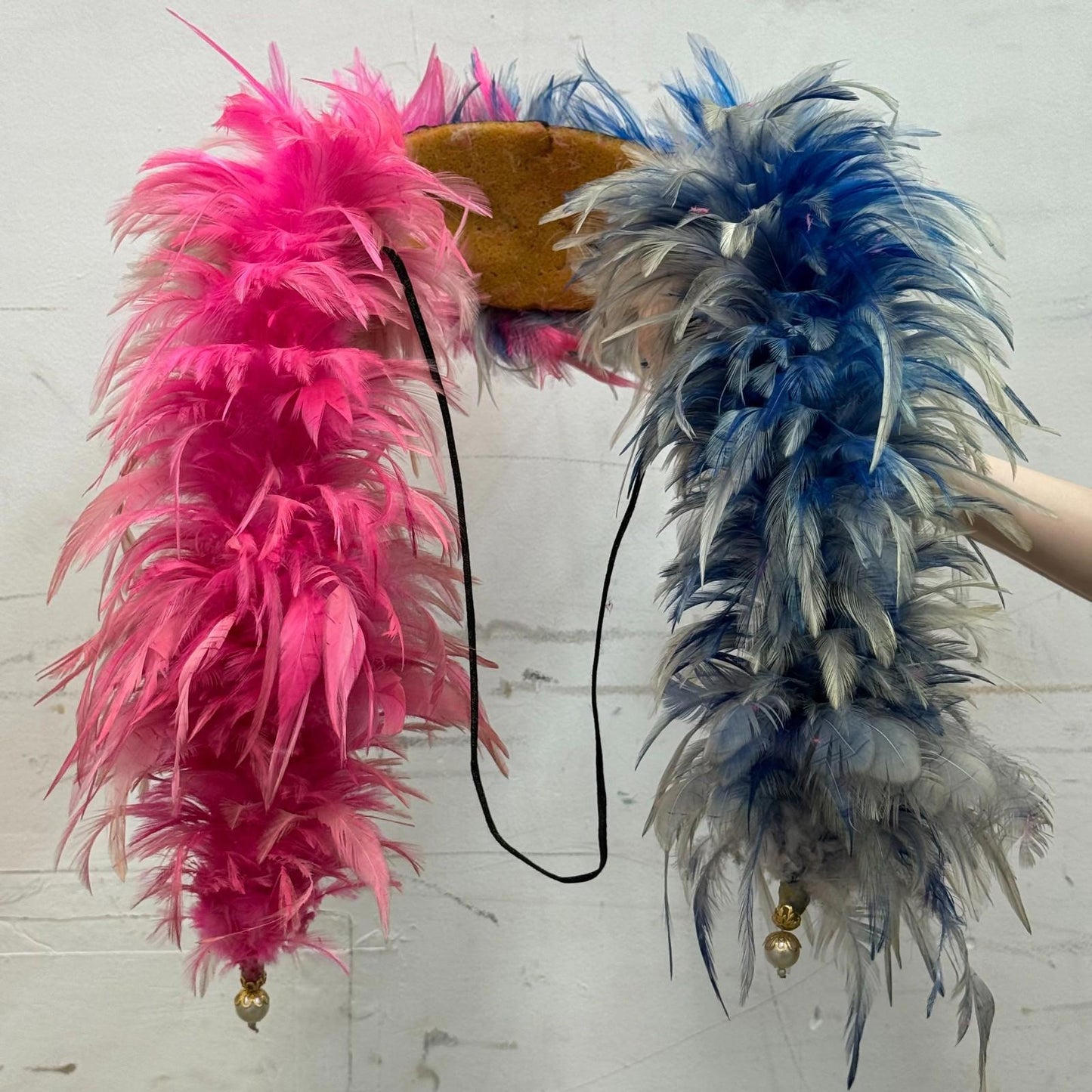 Vintage 60s 70s Hollywood Showgirl Feather Headdress Film Burlesque Costume
