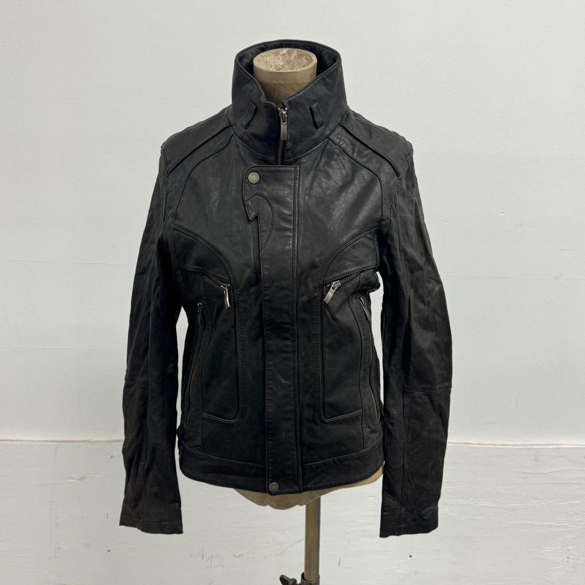 Vintage Black Moto Leather Jacket