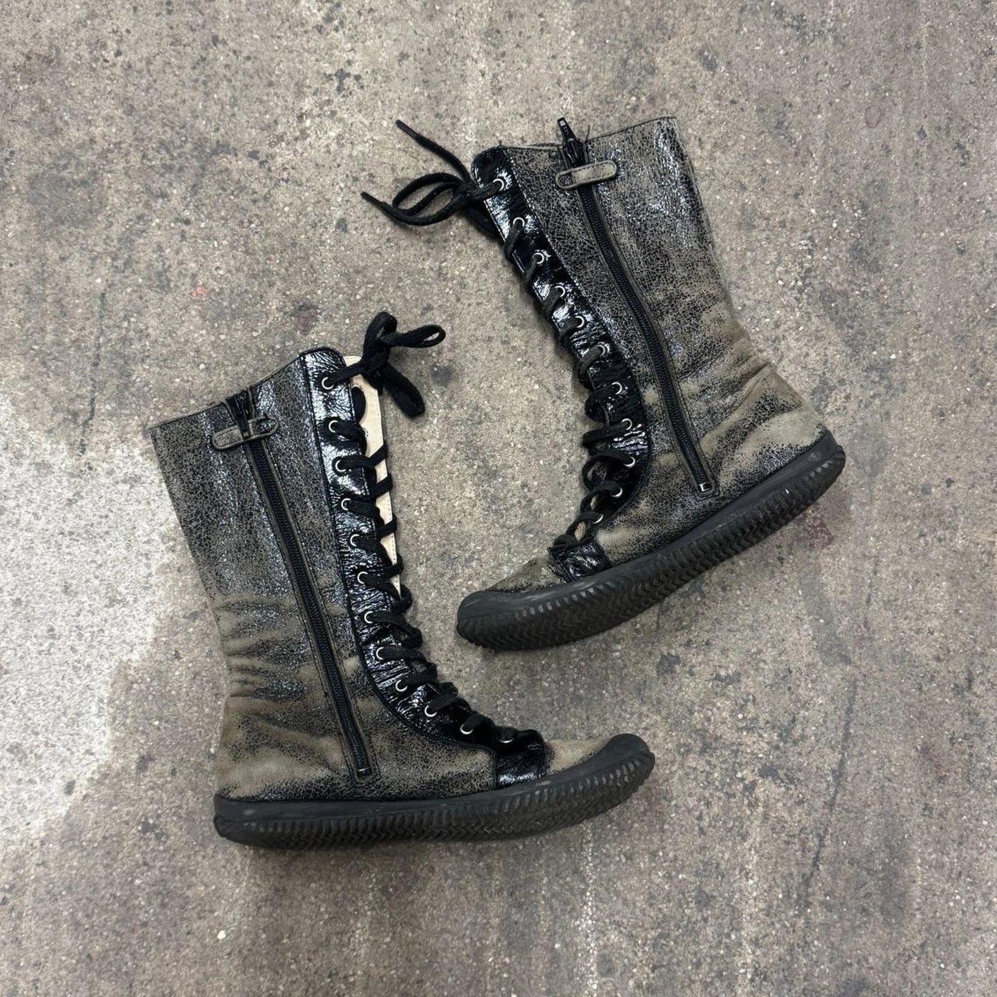 Vintage Distressed Boxing Style Boots