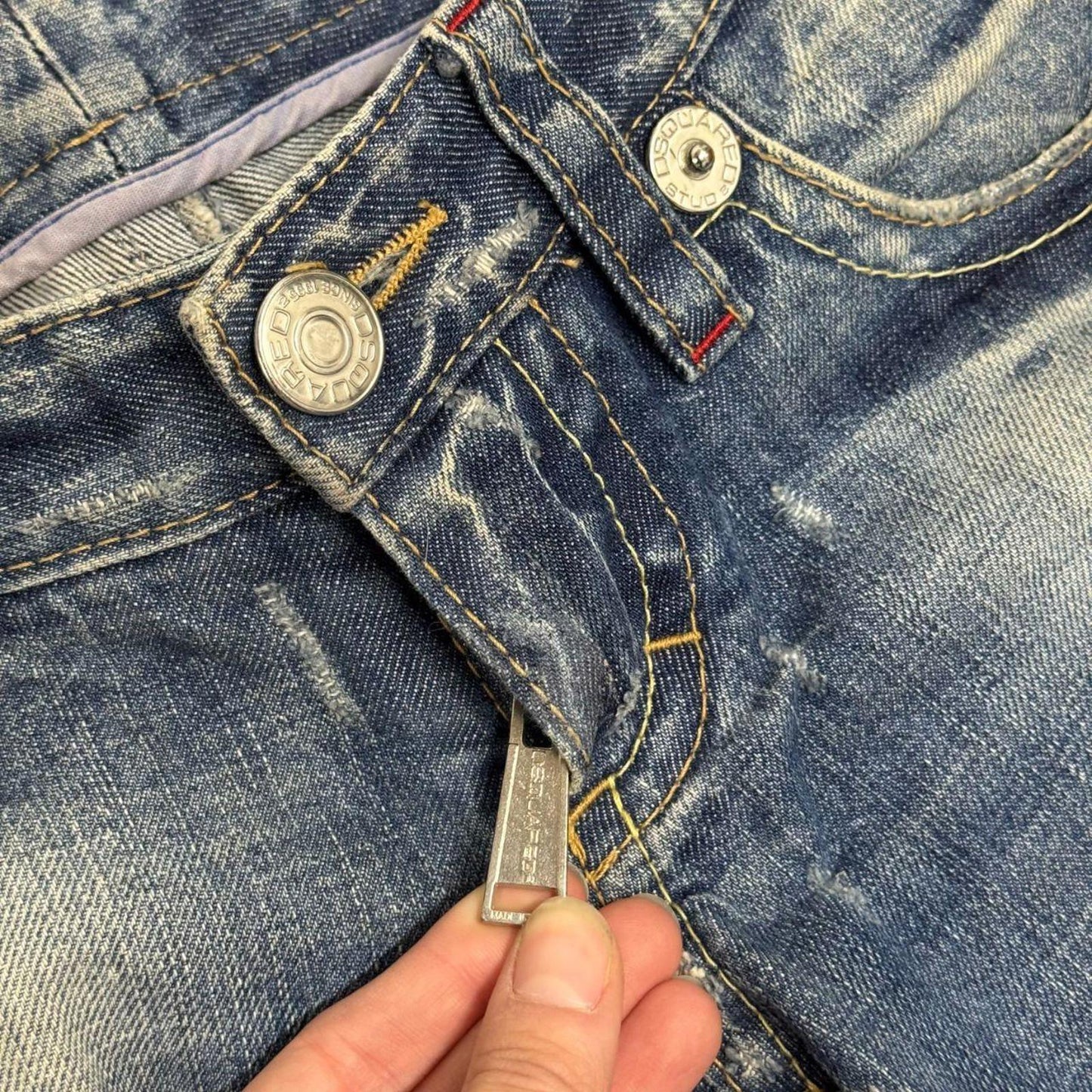 Archival Y2K Vintage Dsquared² "Camp Chippewa" Ultra Low-Rise Jeans S