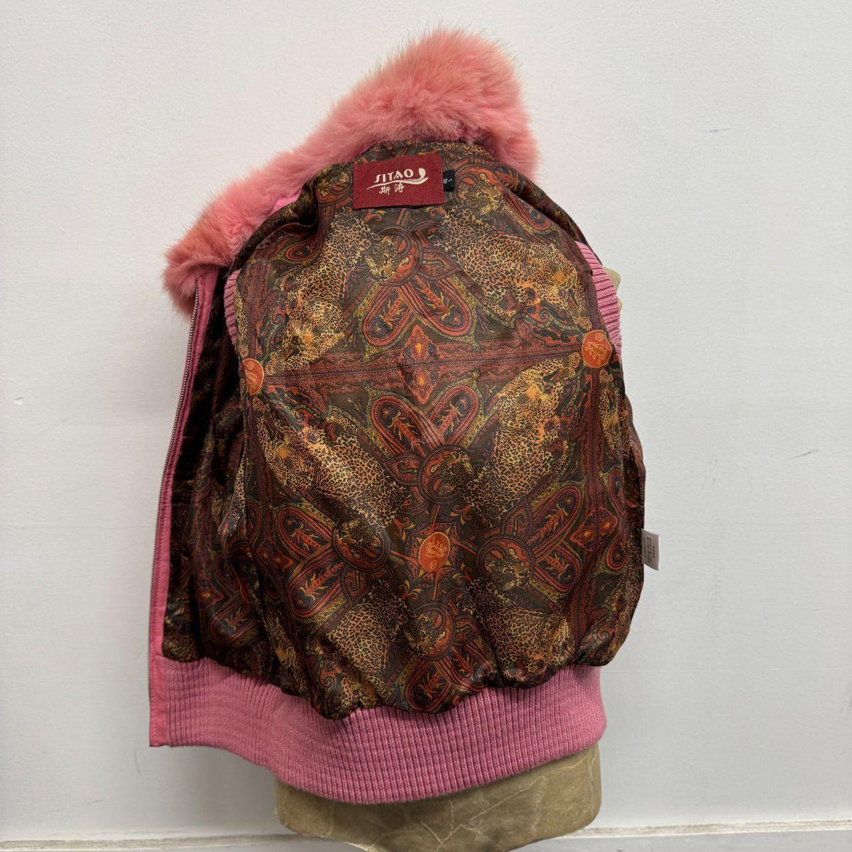 Vintage Y2K Bubblegum Pink Real Rabbit & Fox Fur Knit-Trimmed Zip Vest