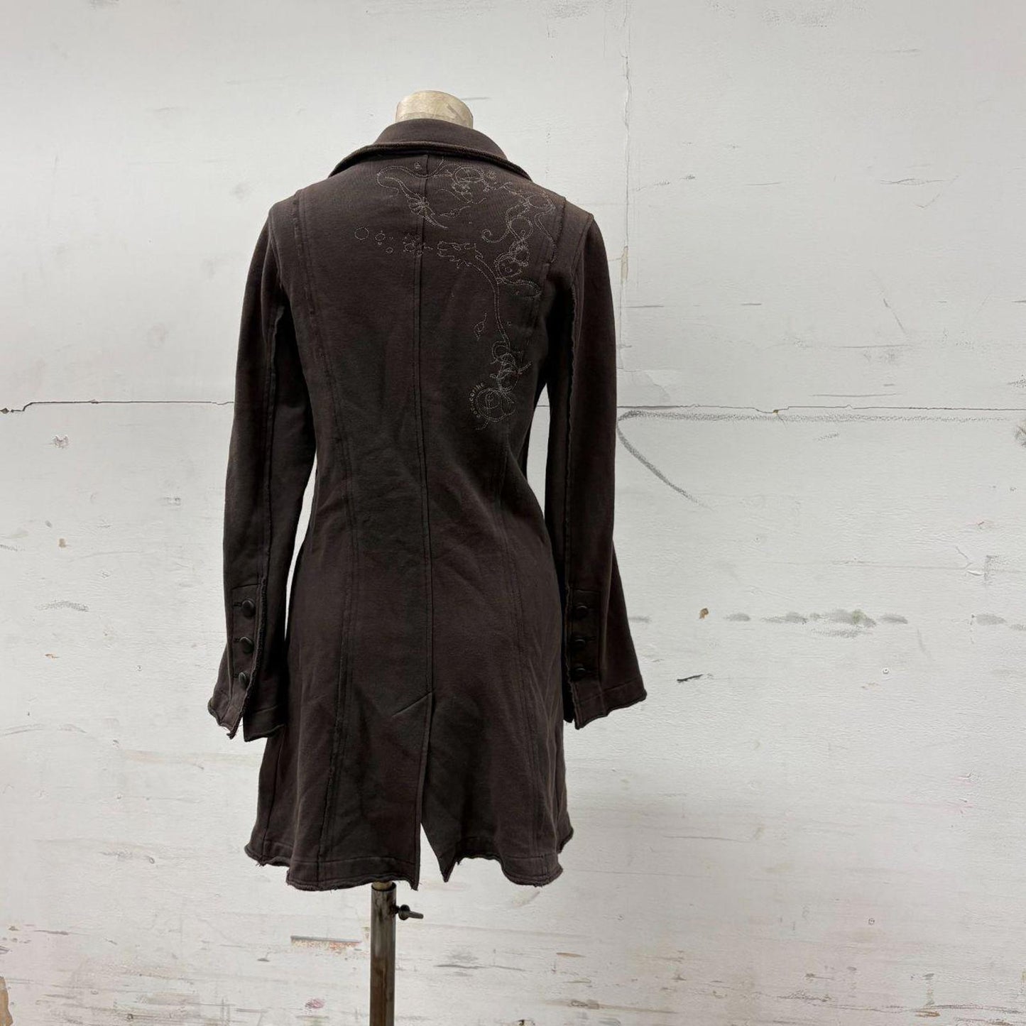 Khaki Brown Vintage Cop Copine Deconstructed Military Coat