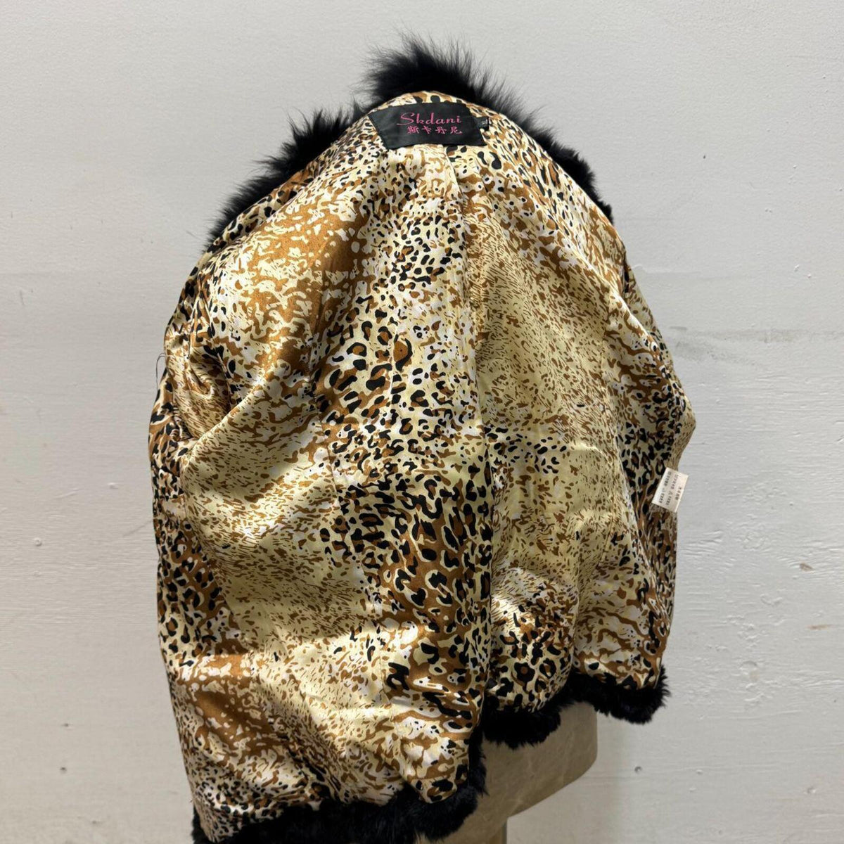 Vintage Black Rabbit & Fox Fur Jacket Coat