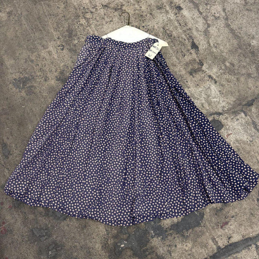 Vintage 40s does 1800s Victorian Red White Blue Calico Cotton Prairie Maxi Skirt
