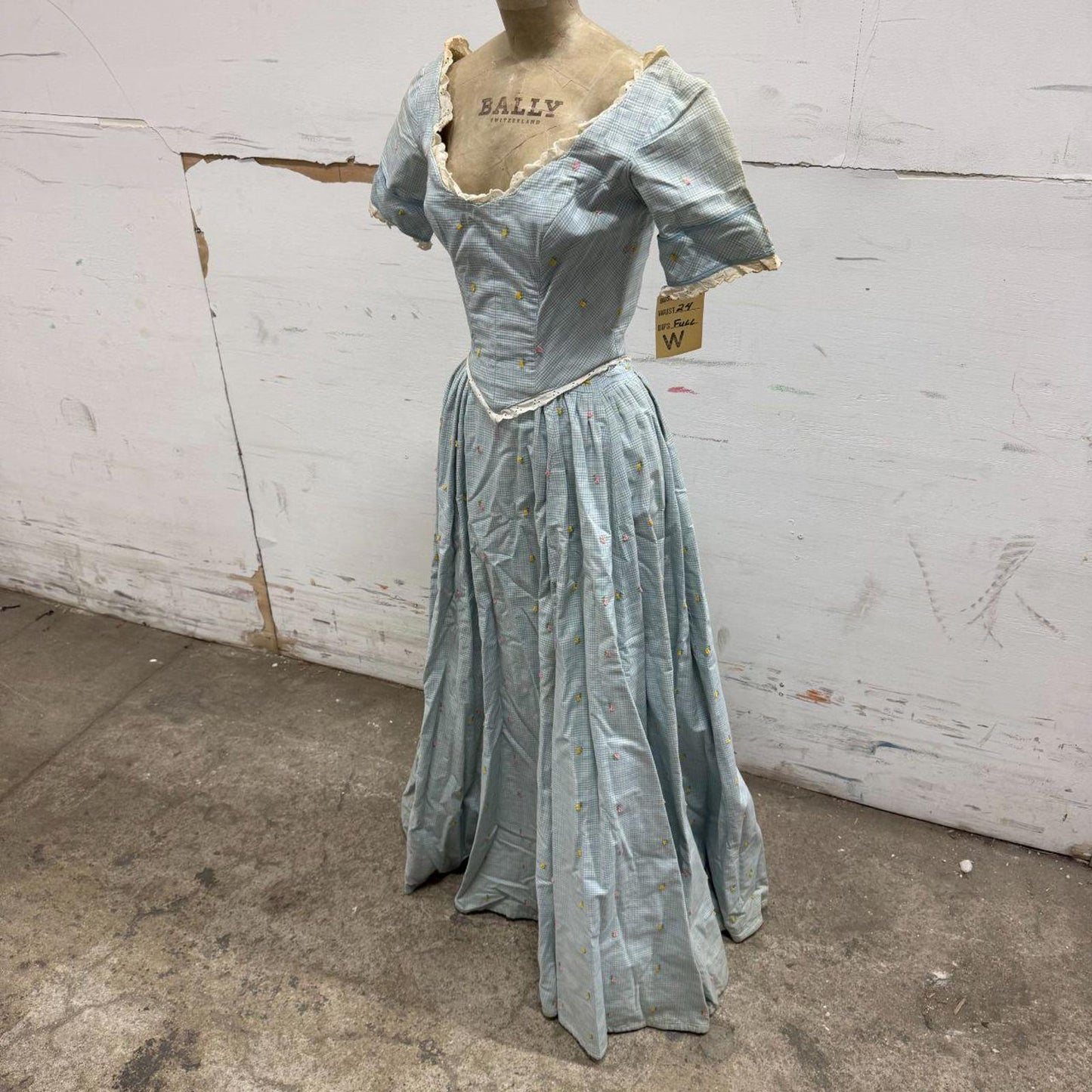 Vintage 40s does 1800s Victorian Blue 2pc Gown Prairie Western Film Costume