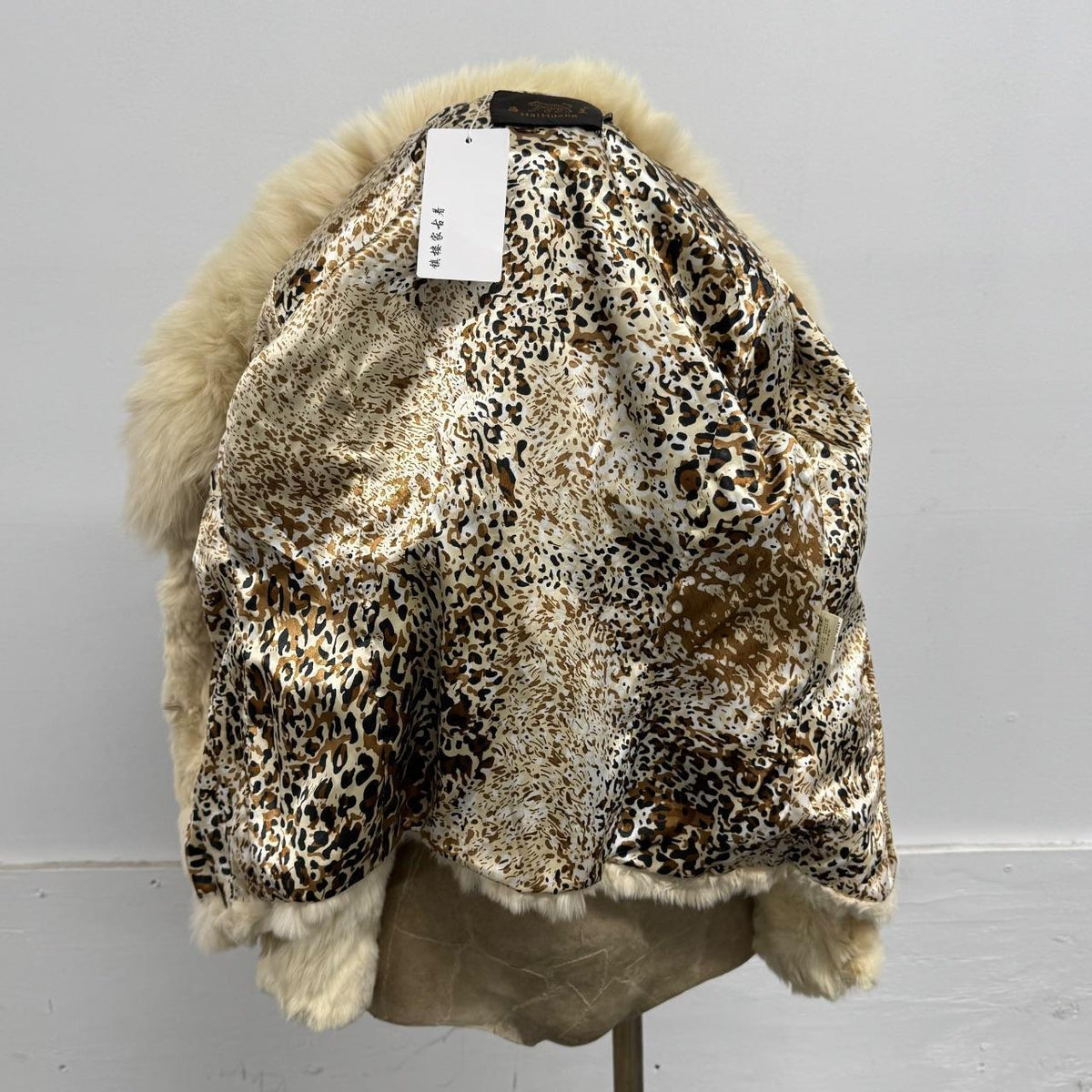 Vintage Y2K Cream Rabbit & Fox Fur Jacket Coat