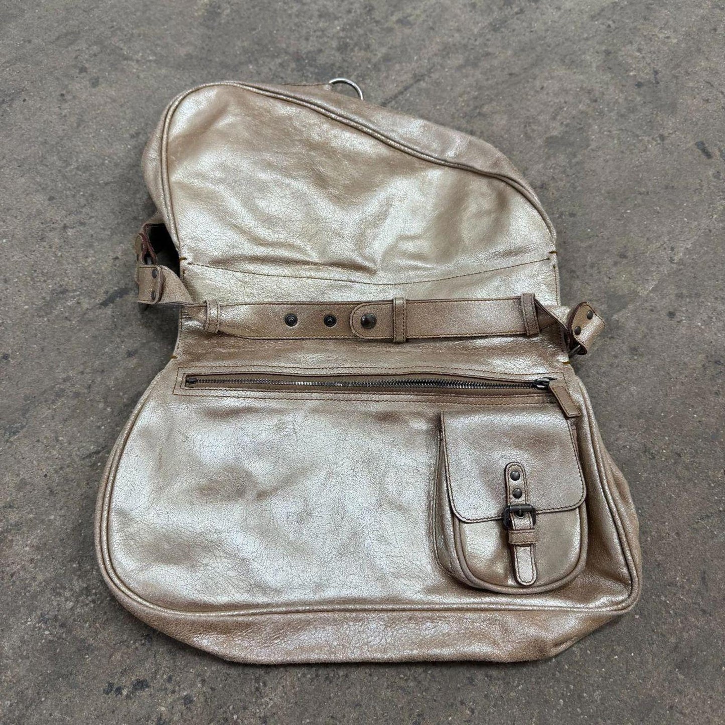 Vintage Dior Metallic Gaucho Saddle Bag Galliano SS06