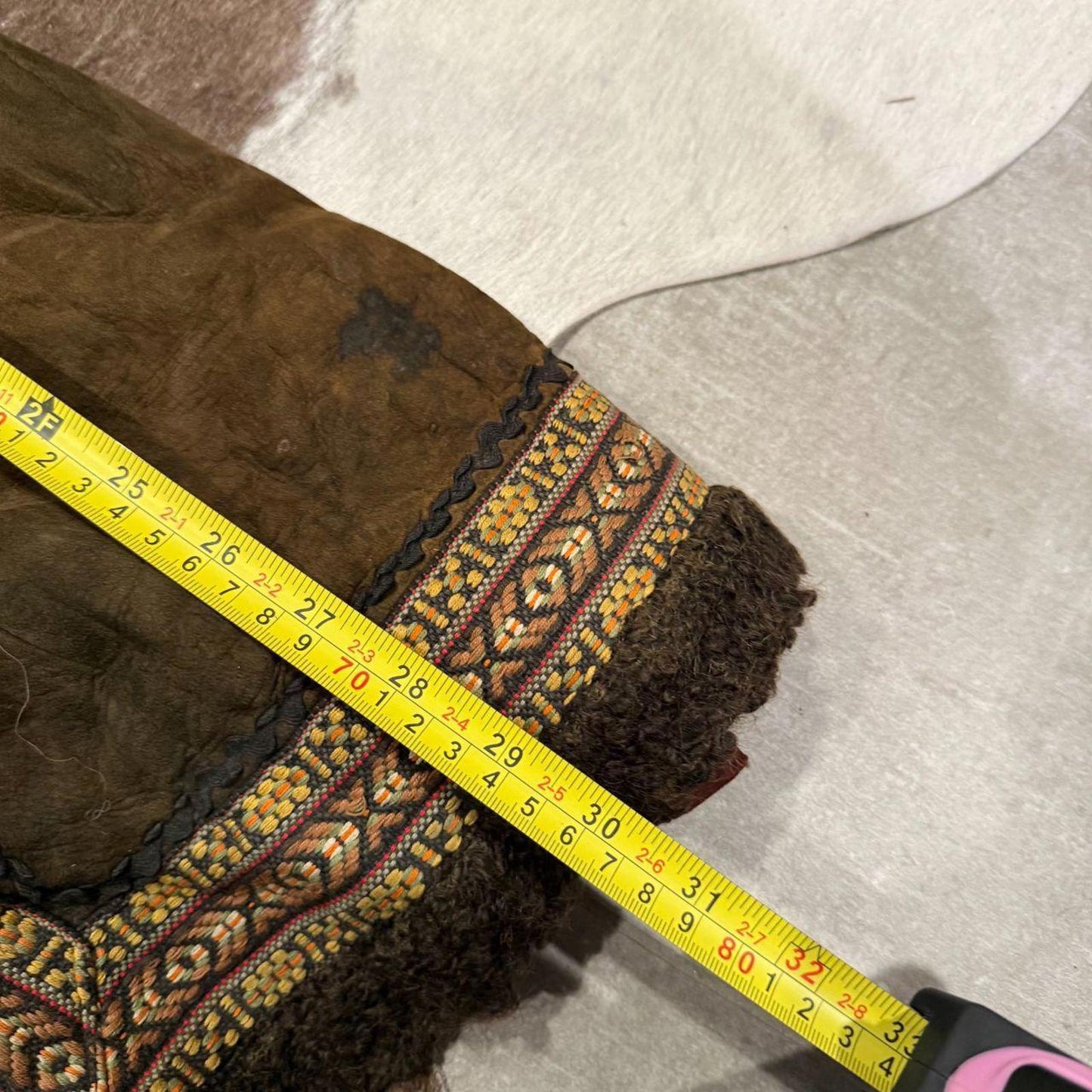 Vintage 70s Embroidered Shearling Afghan Coat