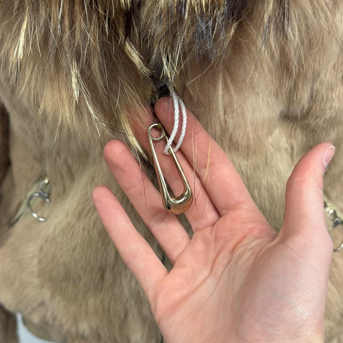 Vintage Y2K Tan Rabbit & Raccoon Fur Jacket Coat