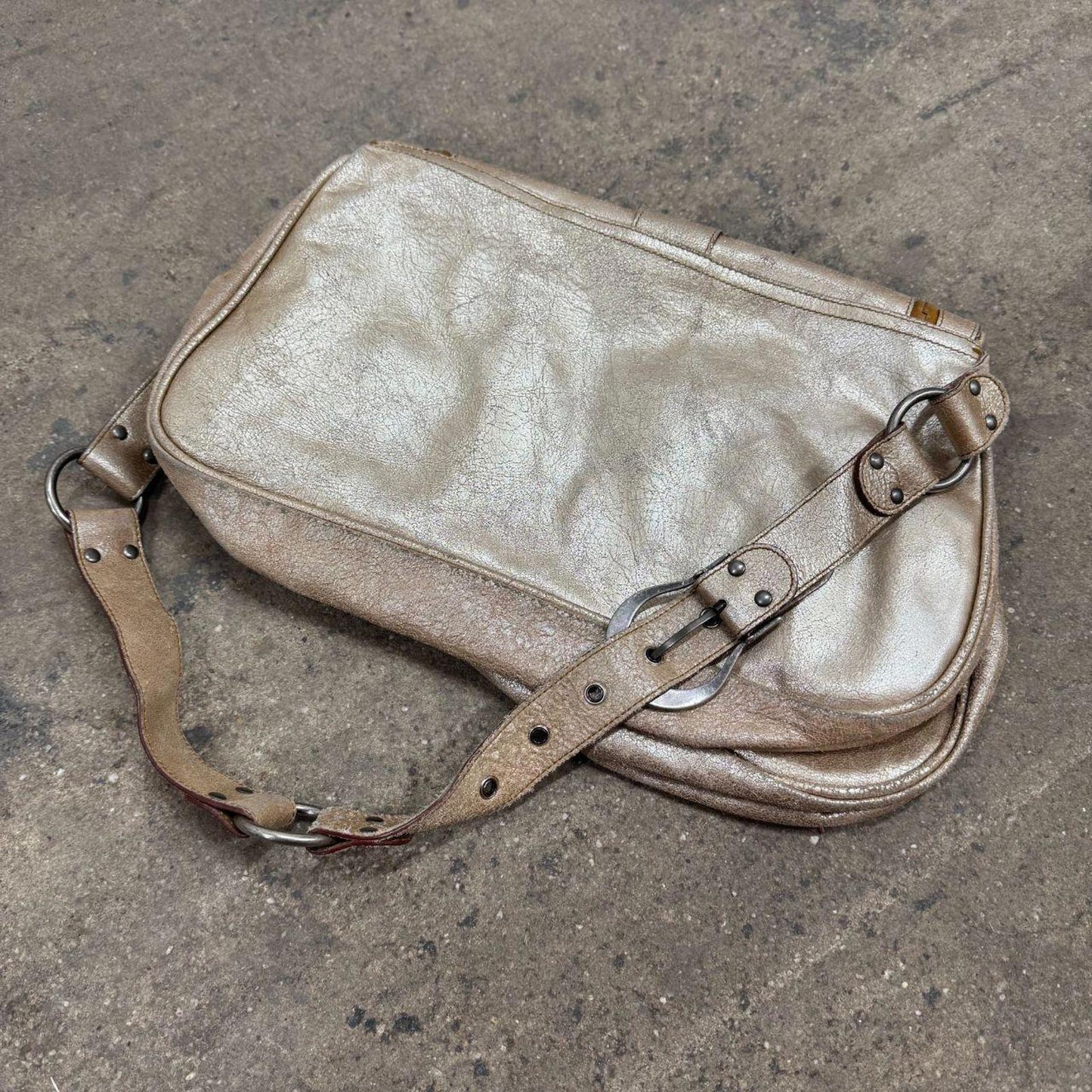 Vintage Dior Metallic Gaucho Saddle Bag Galliano SS06