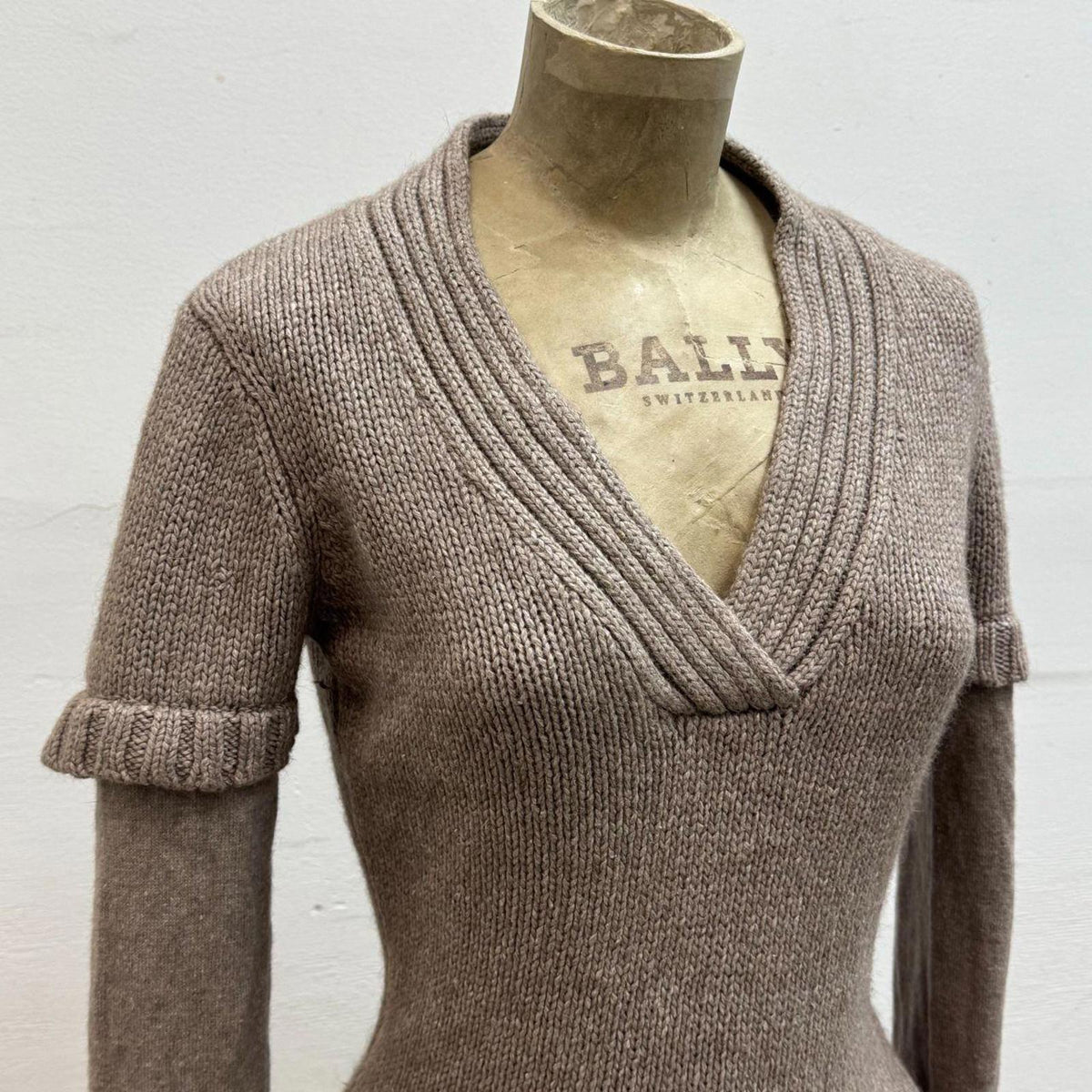 Y2K Vintage Un Deux Trois Silk & Angora Luxe Knit Dress Brown