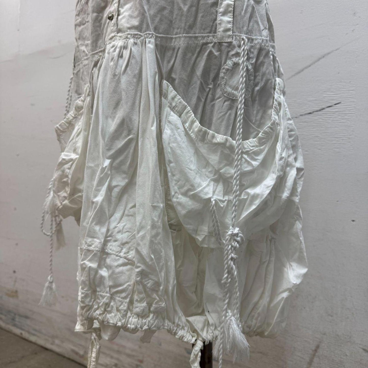 Vintage La Mode Est à Vous White Cotton Parachute Dress