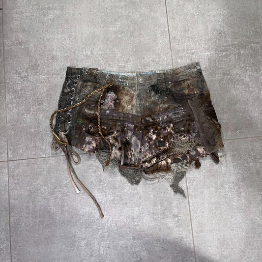 CraftCollabo One-of-a-Kind Apocalyptic Mini Skirt L