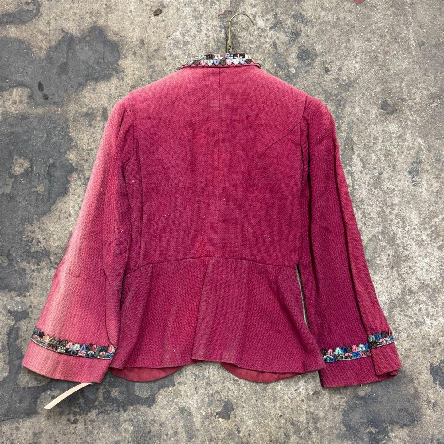 Vintage Film Costume 40s 50s Does Victorian Antique Style Faded Red Bodice S