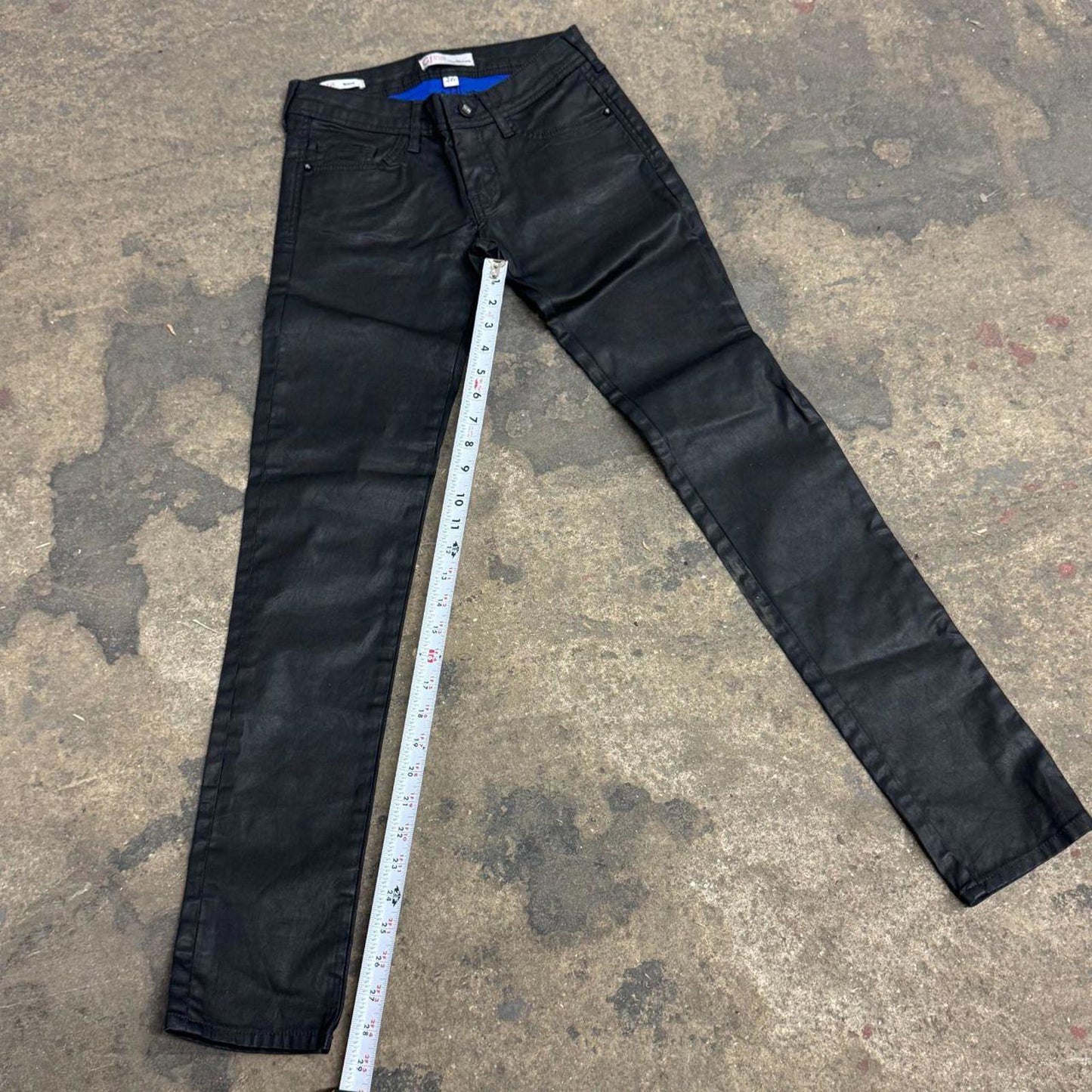 Vintage Gaudi Jeans Low Rise Black Waxed Skinny Jeans 26