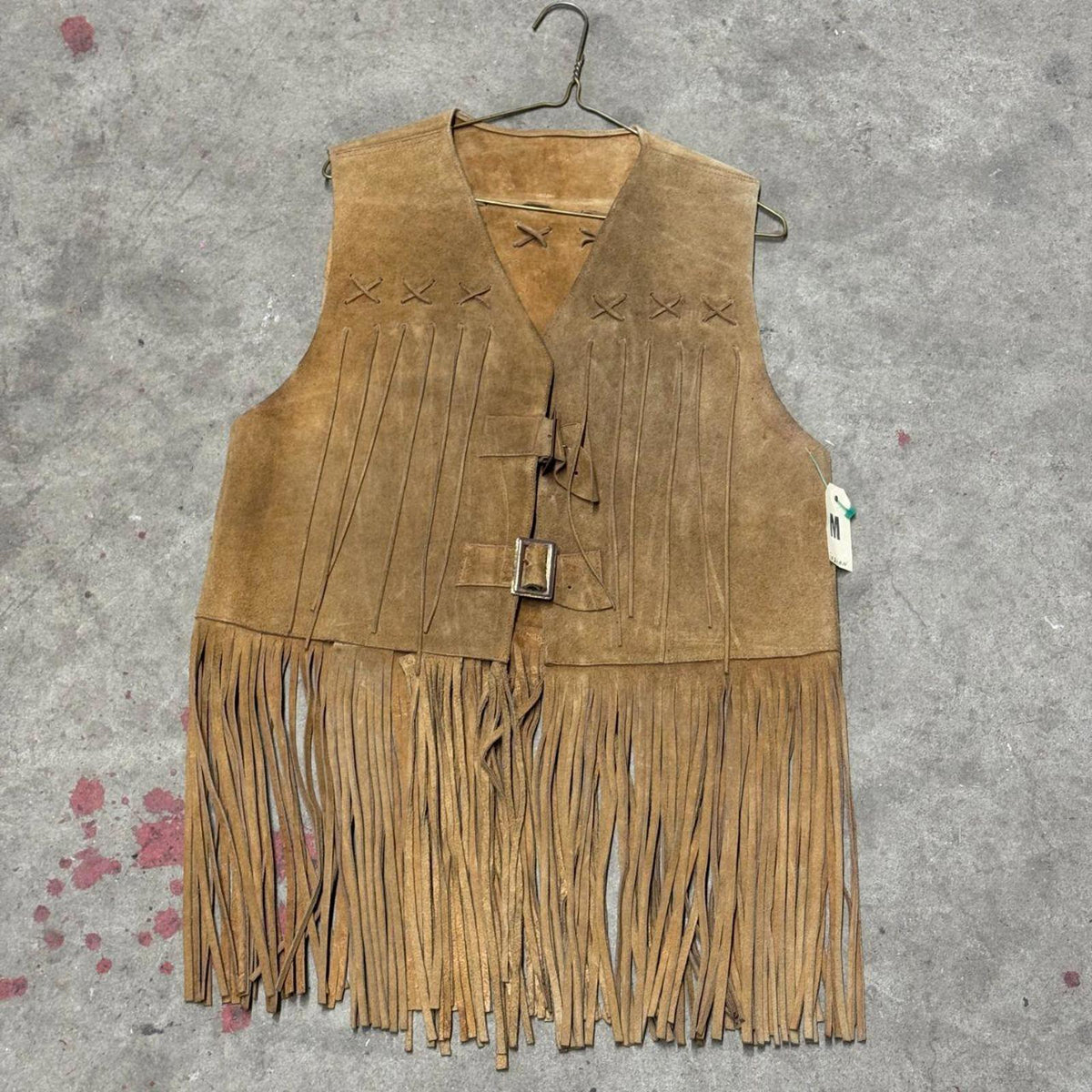 Vintage 60s 70s Suede Buckskin Western Film Costume Vest