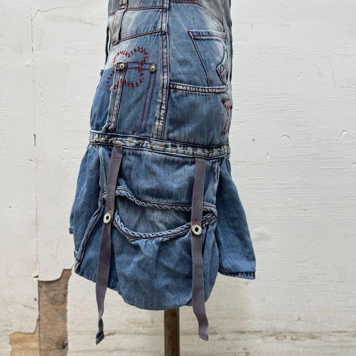 Vintage R867 Avant-Garde Paneled Denim Mini Dress