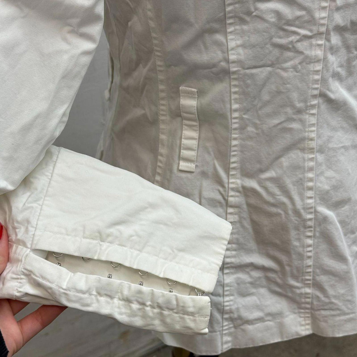 Archival Vintage Celyn B. Elisabetta Franchi White Hook-and-Eye Jacket