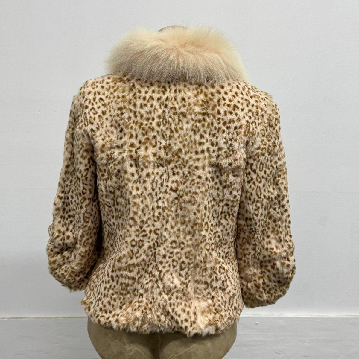 Vintage Y2K Pastel Rabbit & Fox Fur Jacket Coat