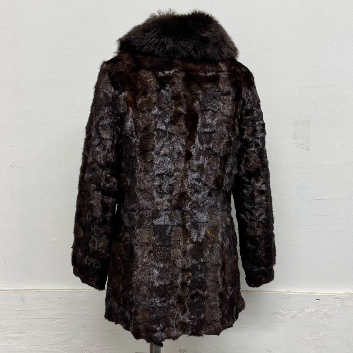 Vintage Y2K Brown Rabbit & Fox Fur Afghan Penny Lane Jacket Coat