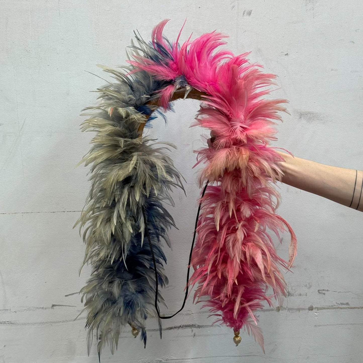 Vintage 60s 70s Hollywood Showgirl Feather Headdress Film Burlesque Costume