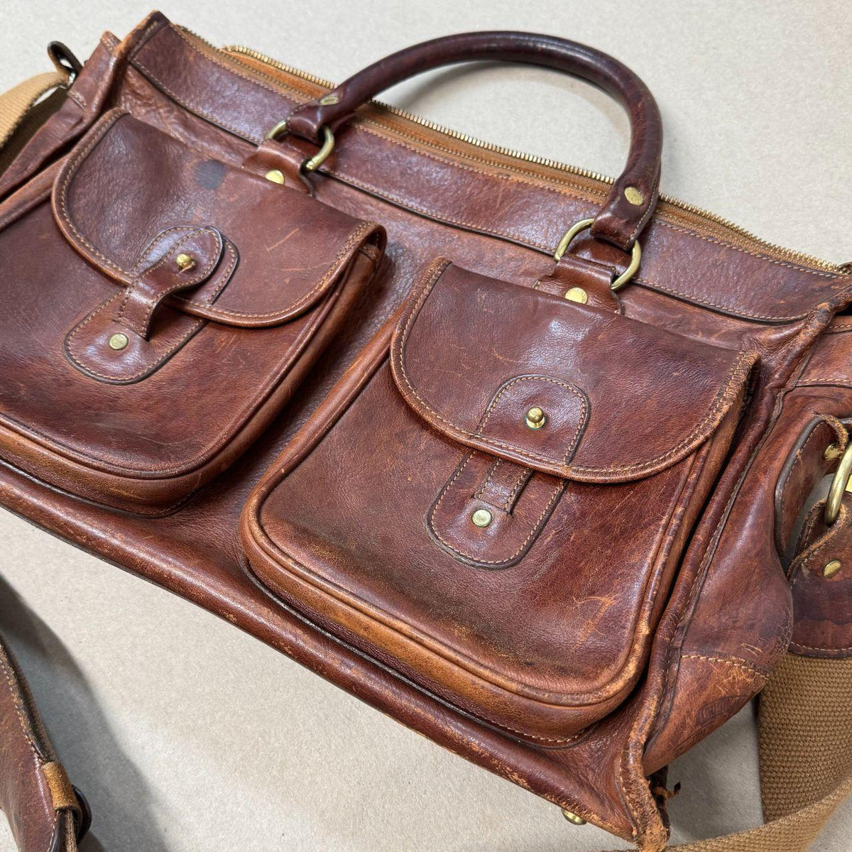 Vintage Marley Hodgson Ghurka Examiner Brown Leather Briefcase Bag