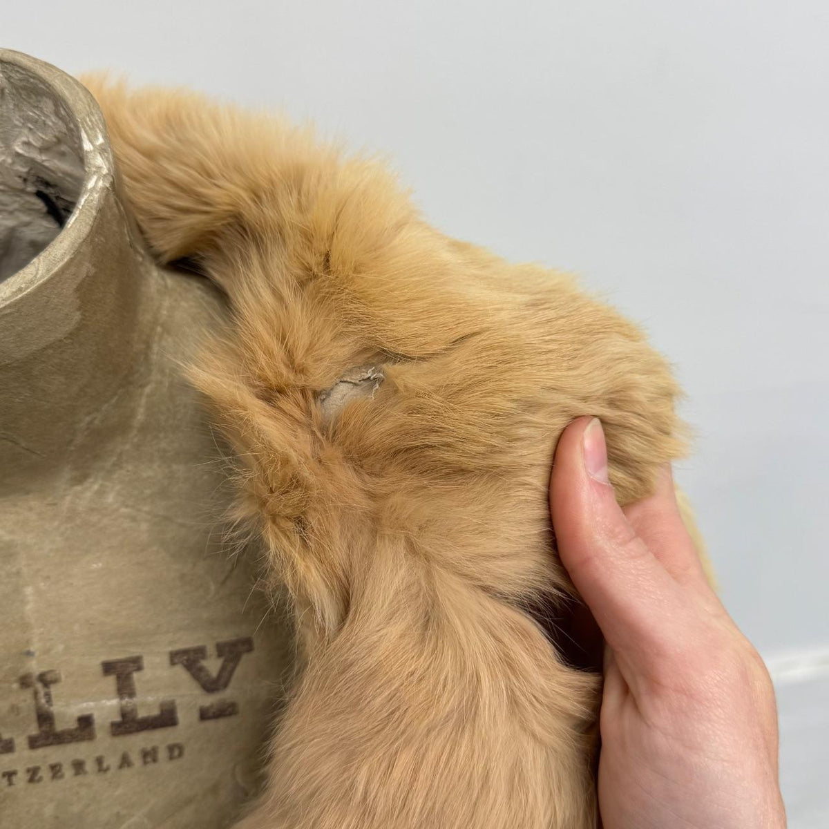 Vintage Cream Peach Rabbit Fur Jacket Coat
