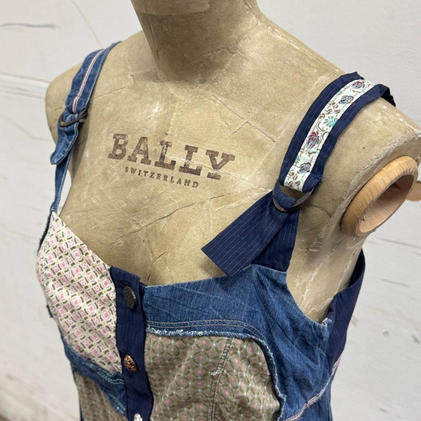 90s/Y2K Vintage La Mode est à Vous Patchwork Denim Mini Dress