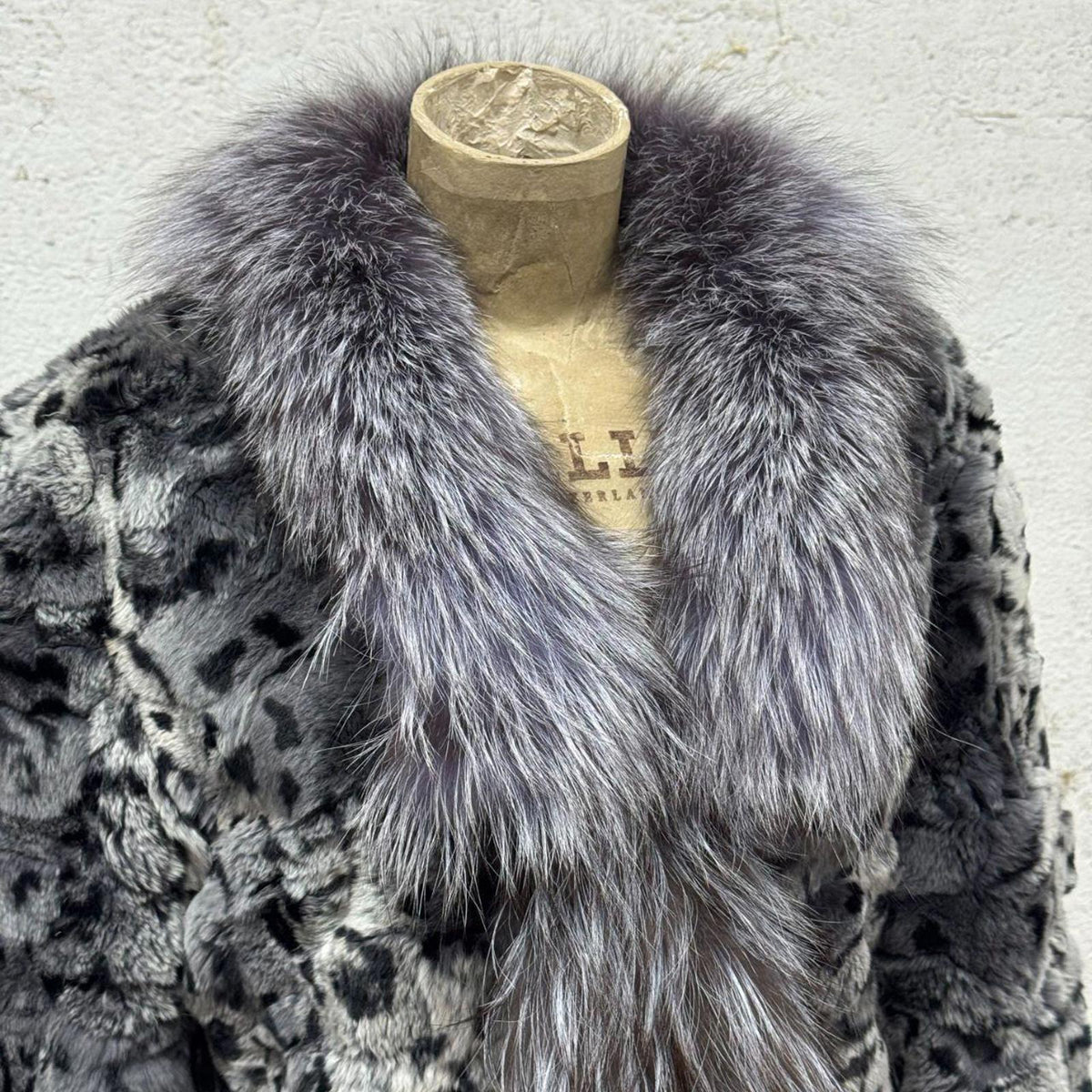 Vintage Y2K Rabbit & Silver Fox Fur Jacket Coat