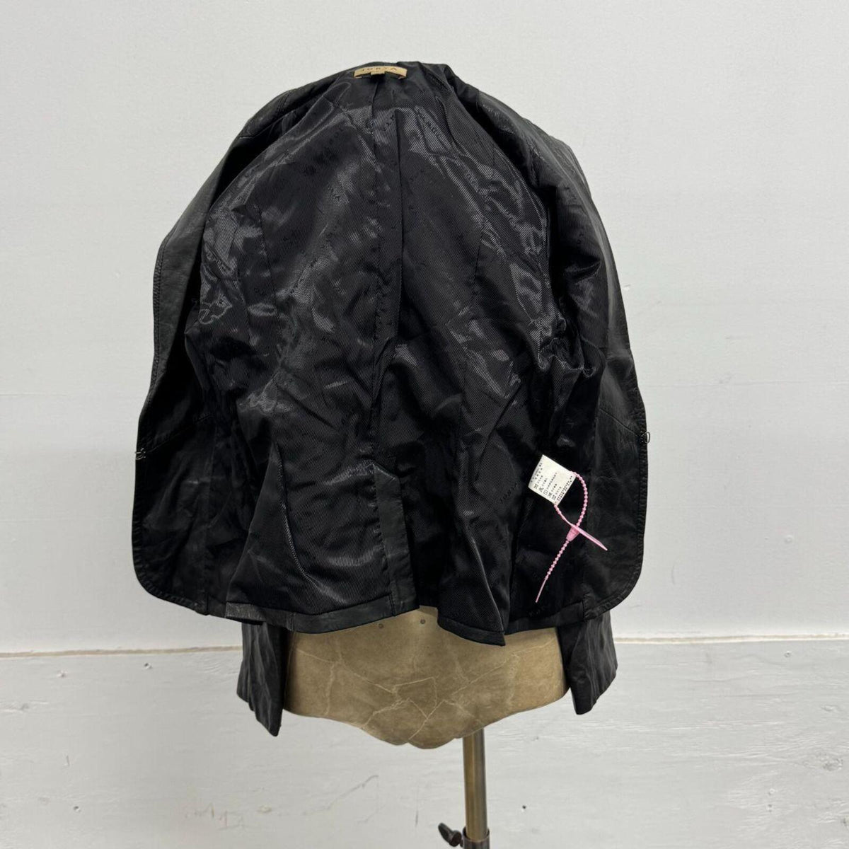 Vintage Black Plunge Y2K Blazer Leather Jacket Jorya