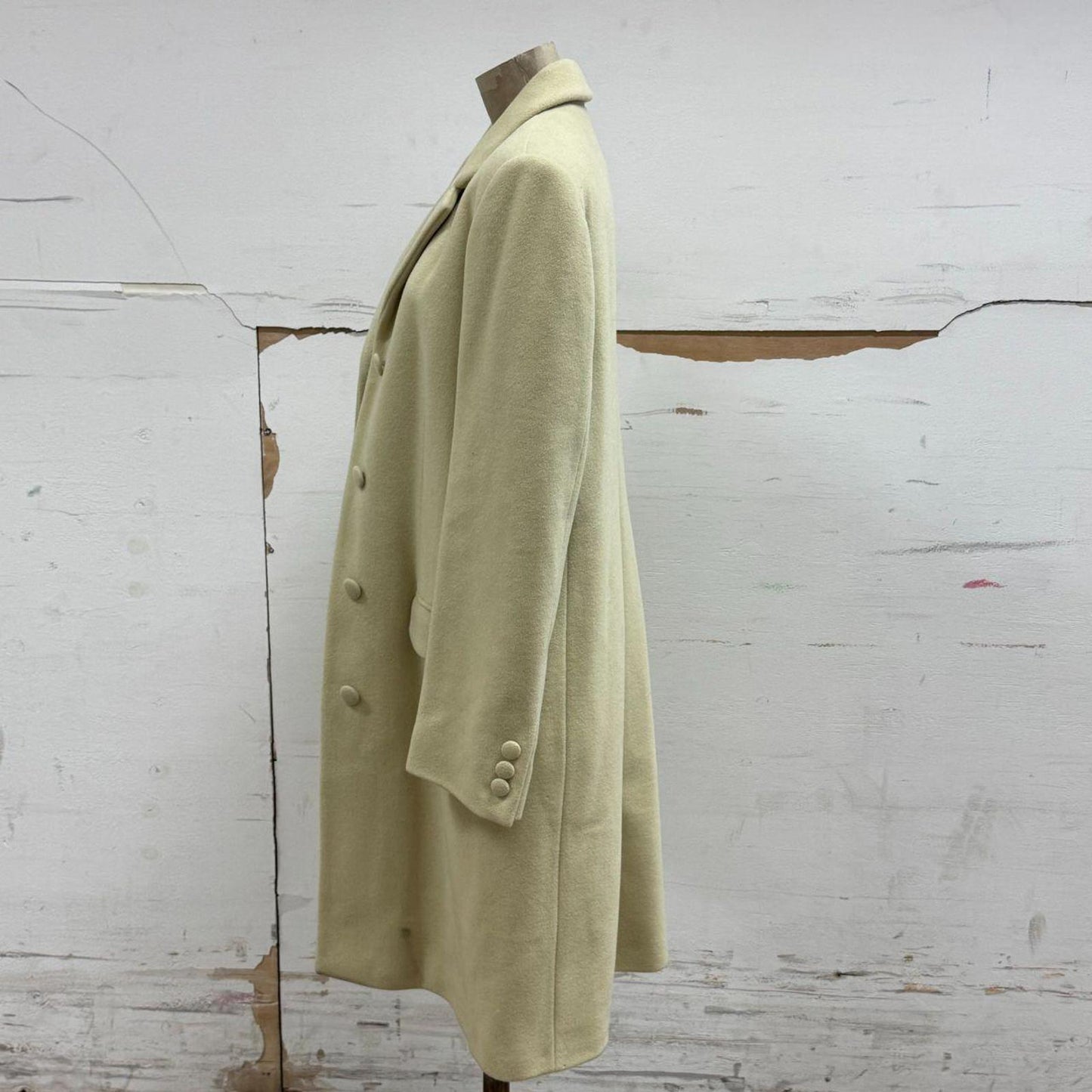 90s Vintage Makola Pale Sage Wool Longline Coat